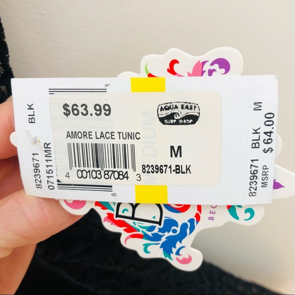 BECCA by Rebecca Amore Black Lace Tunic Coverup NWT - Picture 6 of 7